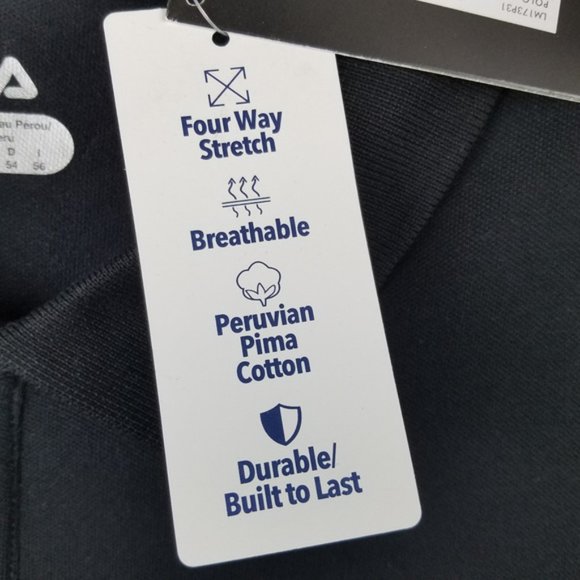 LAST CALL!! Fila Pima Cotton Black Button Up Polo - Picture 5 of 5